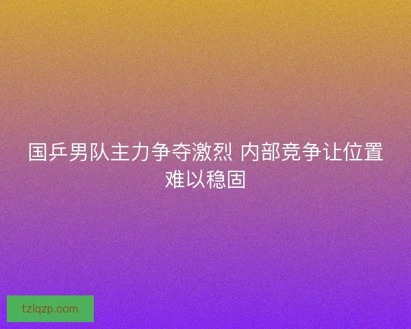 国乒男队主力争夺激烈 内部竞争让位置难以稳固